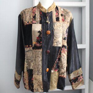 Flashback VTG Tapestry Velvet Quilted Patchwork Embroidered Jacket Size Medium